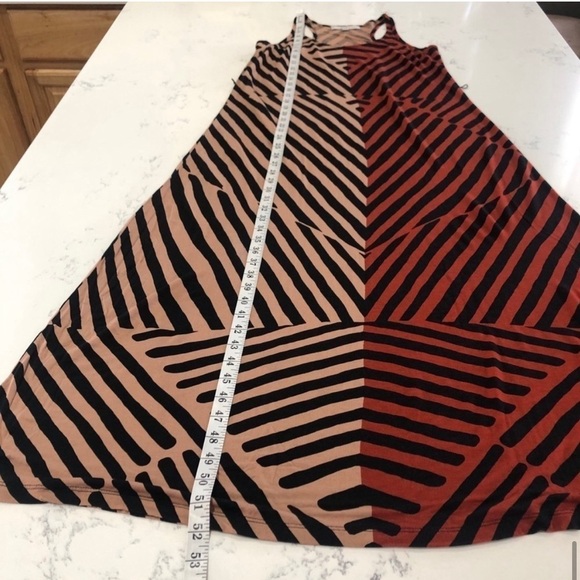 LOFT maxi dress Chevron brown, black& orange - Picture 12 of 13